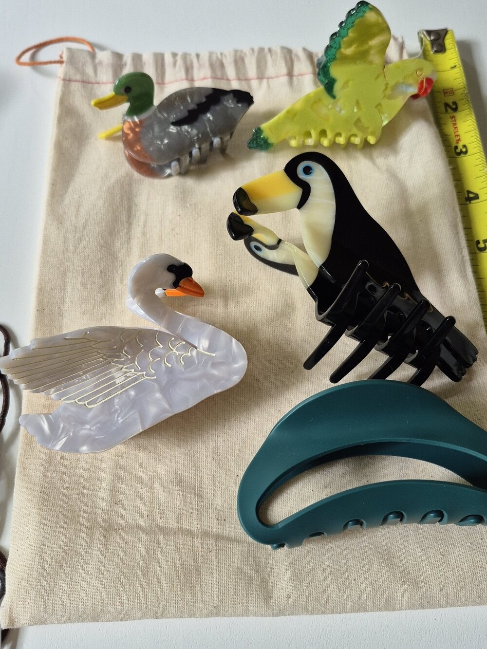 NEW - Bird Hair Clips + Damage Free Hair Tie Bundle